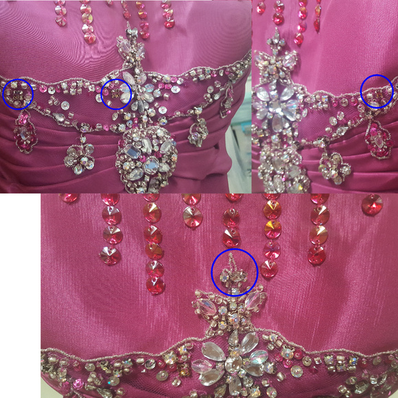Hand Decorated Fuchsia Formal Dress/Evening Gown - Picture 6 of 6